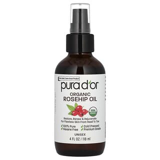 Pura D'or, Organic Rosehip Oil, Bio-Hagebuttenöl, 118 ml (4 fl. oz.)