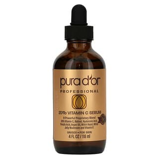 Pura D'or‏, סרום מקצועי עם 20% ויטמין C‏, 118 מ"ל (4 אונקיות נוזל)