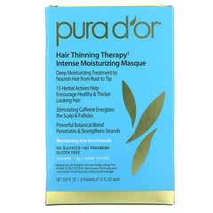 Pura D'or, 頭髮稀疏緩解，強力保濕面膜，8 包，每包 1.2 盎司