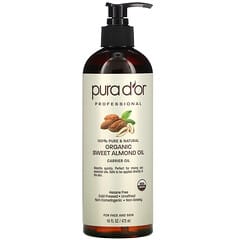 Pura D'or, Profesional, Aceite de almendra dulce orgánica, 473 ml (16 oz. líq.)