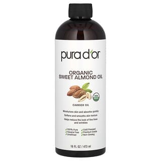 Pura D'or, Organic Sweet Almond Oil, 16 fl oz (473 ml)