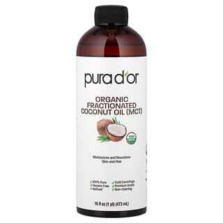 Pura D'or, Organic Fractionated Coconut Oil  (MCT), 16 fl oz (473 ml)