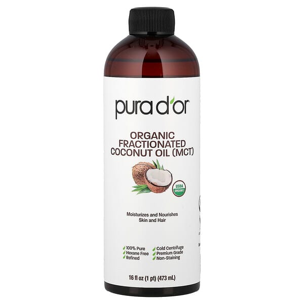 Pura D'or, Organic Fractionated Coconut Oil (MCT), 16 fl oz (473 ml)