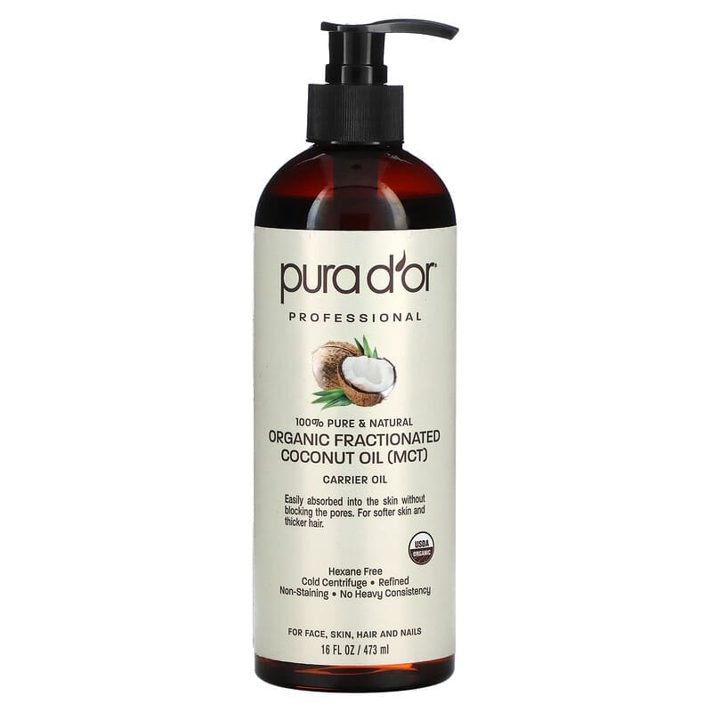 Viva Naturals Organic Fractionated Coconut Oil for Hair, Carrier Oil - 16 fl oz