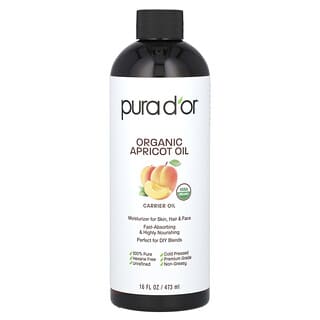 Pura D'or, органическое абрикосовое масло, 473 мл (16 жидк. унций)