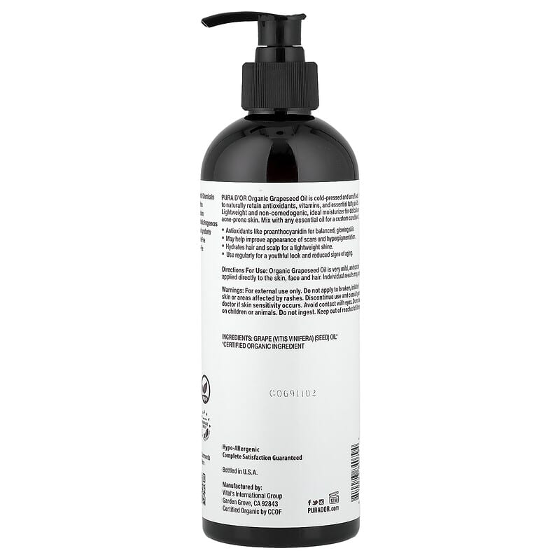 GrapeSEED unit1からunit8 Organic Grapeseed Oil, 16 fl oz (473 ml)