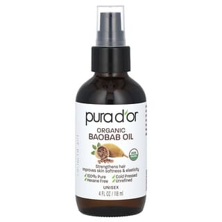 Pura D'or, Organic Baobab Oil, 4 fl oz (118 ml)