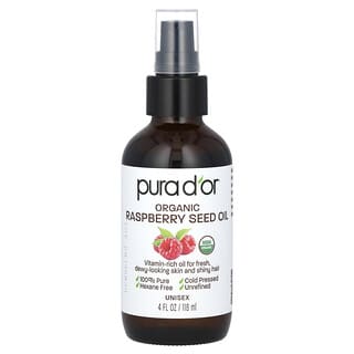 Pura D'or, Organic Raspberry Seed Oil, Bio-Himbeersamenöl, 118 ml (4 fl. oz.)