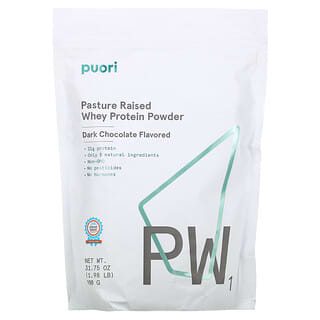 Puori, PW1, Proteína de suero de leche en polvo proveniente de pasturas, Chocolate negro, 900 g (1,98 lb)