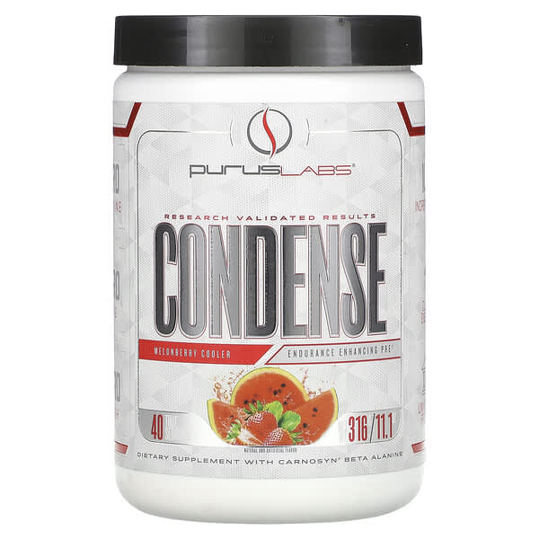Purus Labs, ConDense，鍛鍊前耐力加強，梅隆莓味清涼飲品，11.1 盎司（316 克）