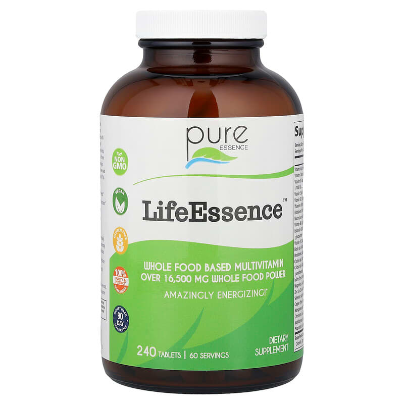 LifeEssence（ライフエッセンス）、自然食品ベースのマルチビタミン、240粒