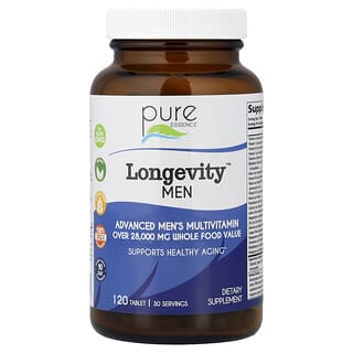 Pure Essence, Longevity Men, Supliment de multivitamine și minerale pentru bărbați, 120 tablete