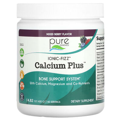 Pure Essence, lonic-Fizz™, Calcium Plus, Mixed Berry, 14.82 oz (420 g)