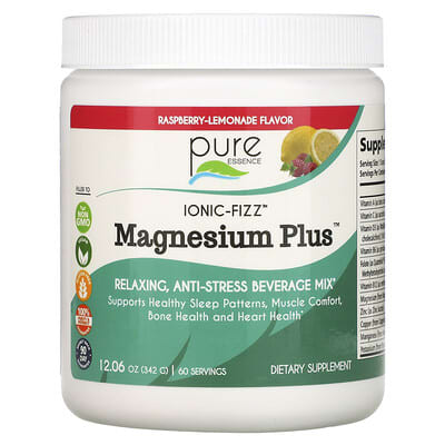 Pure Essence, lonic-Fizz™, Magnesium Plus™, Raspberry Lemonade, 12.06 oz (342 g)