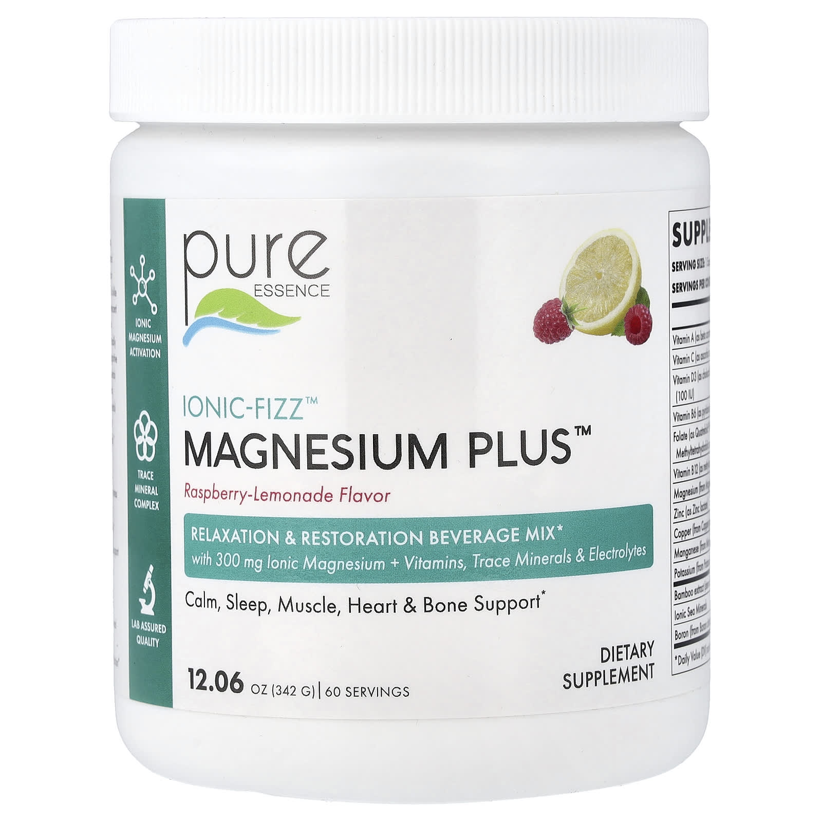 lonic-Fizz™, Magnesium Plus™, Raspberry Lemonade, 12.06 oz (342 g)