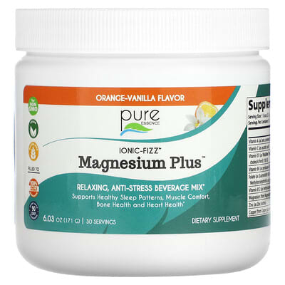 Pure Essence, lonic-Fizz™, Magnesium Plus™, Orange Vanilla, 6.03 oz (171 g)
