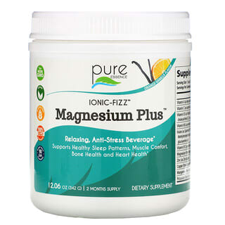 Pure Essence, Magnesio plus Ionic-Fizz, Naranja y vainilla, 342 g (12,06 oz)