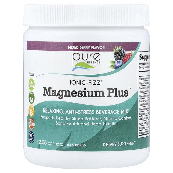 Pure Essence, lonic-Fizz™, Magnesium Plus™, 믹스 베리 맛, 342g(12.06oz)