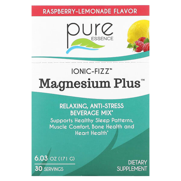 Pure Essence, Ionic-Fizz, Magnesium Plus, Raspberry Lemonade, 30 Packets, 0.2 oz (5.7 g) Each