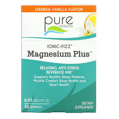 Pure Essence, Ionic-Sprudel, Magnesium Plus, Orange-Vanille, 30 Päckchen, je 5,7 g (0,2 oz.)