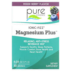 Pure Essence, Magnesium Plus, Entspannende, Anti-Stress-Getränkemischung, Beerenmischung, 171 g (6,03 oz.)