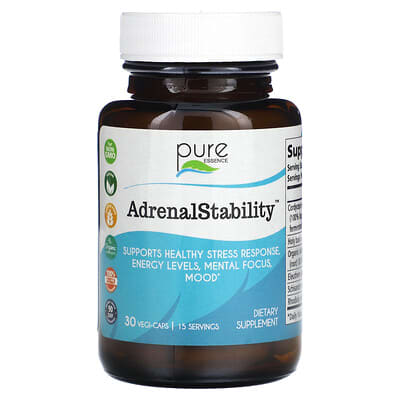 Pure Essence, Adrenal Stabilization, 30 Vegetarian Capsules