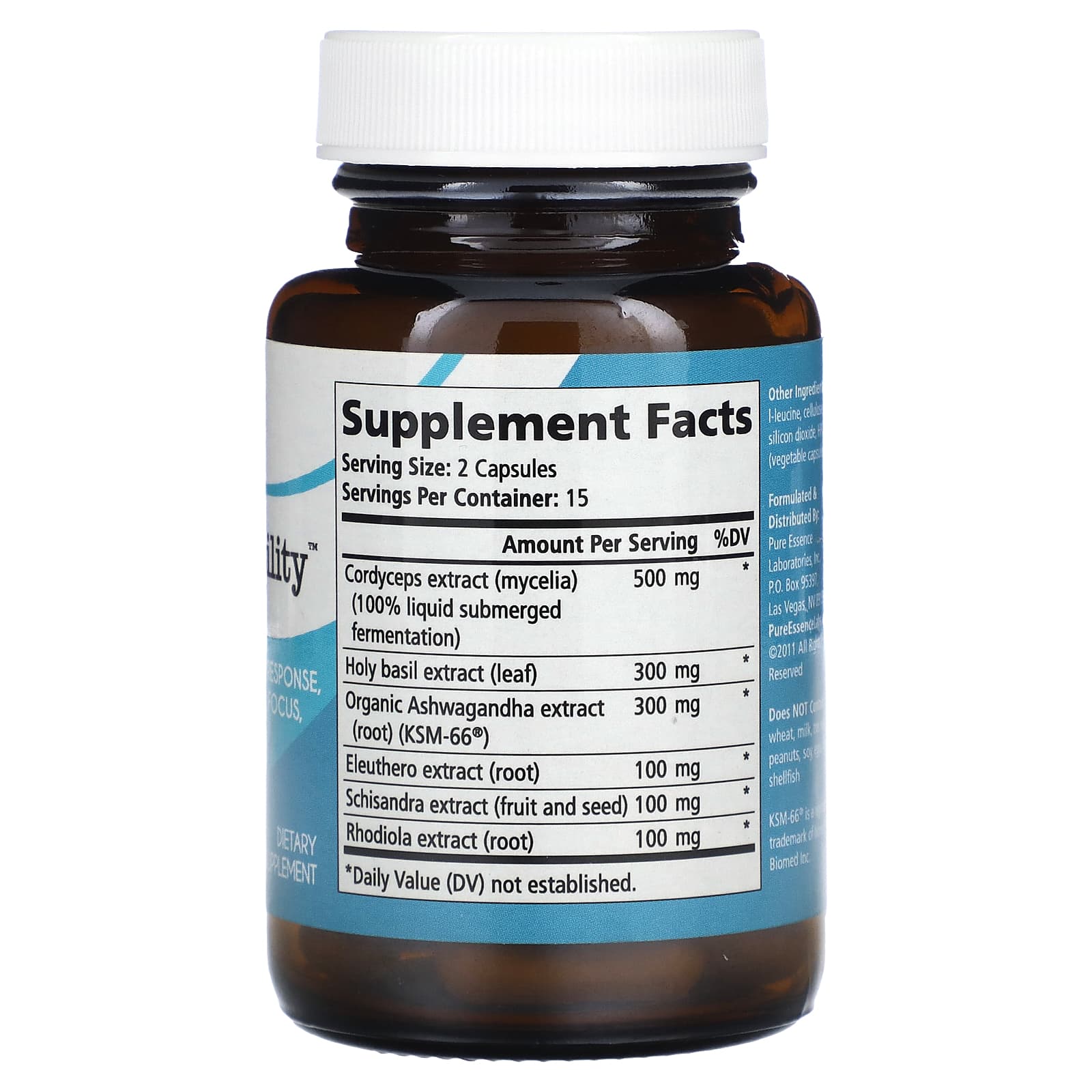 Pure Essence, Adrenal Stability , 30 VegiCaps