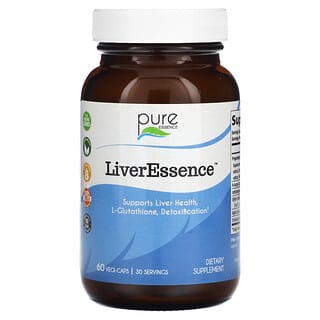 Pure Essence, LiverEssence, Nahrungsergänzungsmittel zur Unterstützung der Leber, 60 pflanzliche Kapseln
