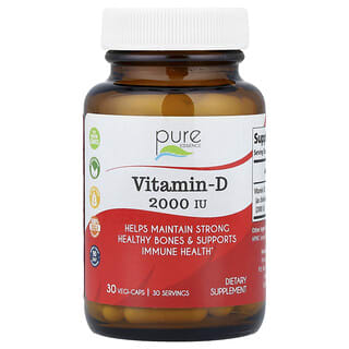 Pure Essence, D-vitamin, 2000 NE, 30 Vegi-Cap
