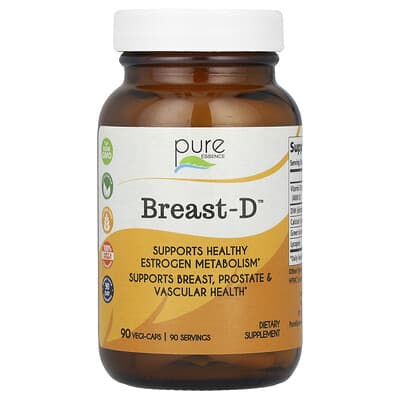 Pure Essence, Breast-D, Supports Breast, Prostate and Vascular Health, 90 Vegetarian Capsules