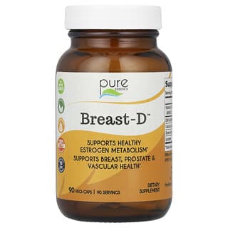 Pure Essence, Breast-D、Supports Breast、Prostate & Vascular Health、ベジカプセル90粒