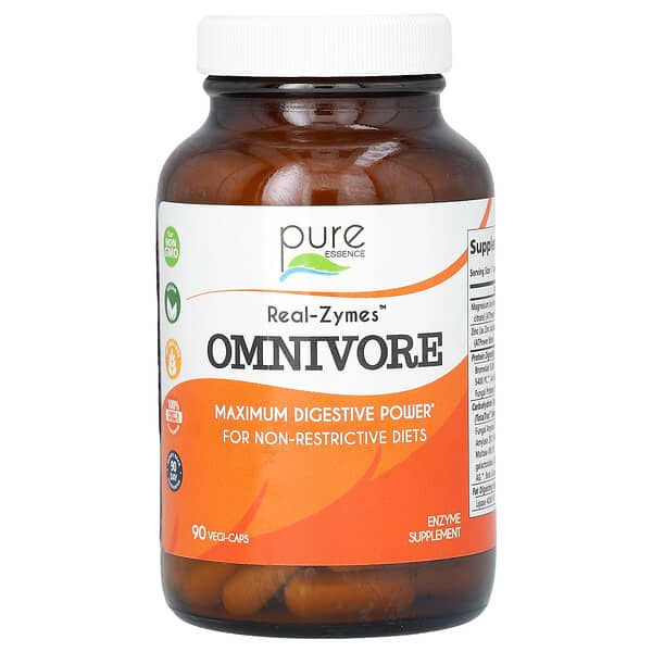 Pure Essence Real-Zymes, Omnivore, 90 Vegi-Caps