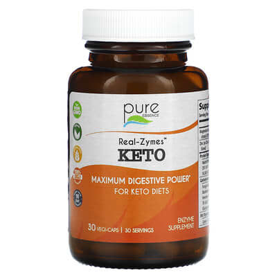 Pure Essence, Real-Zymes, Keto, 30 Vegi-Caps