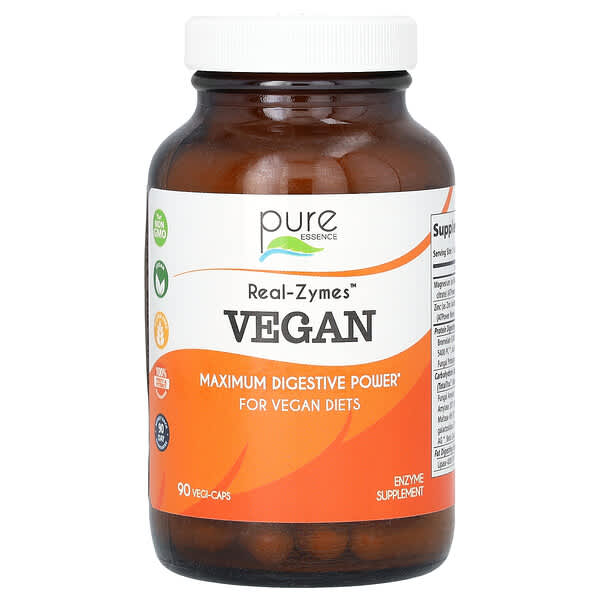 Pure Essence Real-Zymes, Vegan, 90 Vegi-Caps