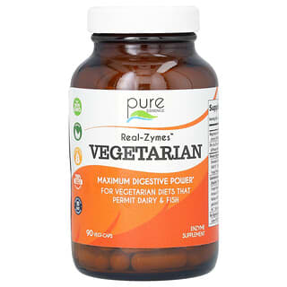 Pure Essence, Real-Zymes, Produit végétarien, 90 capsules végétales