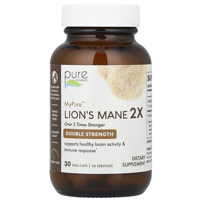Pure Essence, MyPure™, Lion's Mane 2X, 500 mg, 30 Vegi-Caps