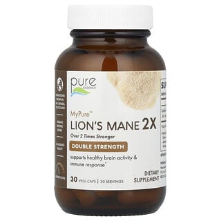 Pure Essence, MyPure™, Lion's Mane 2X, Double Strength, 500 mg, 30 Vegi-Caps