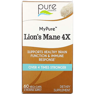 Pure Essence, MyPure, Lion's Mane 4X, 60 Vegi-Caps