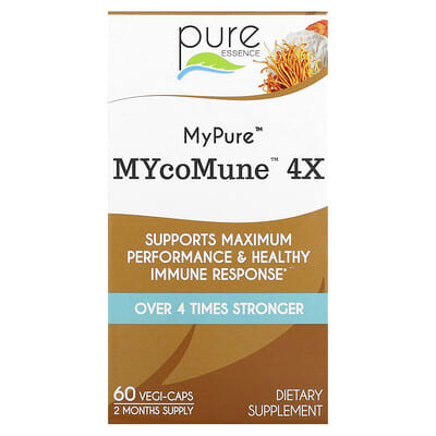 Pure Essence, MyPure™ MYcoMune 4X, Ultra Strength, 60 Vegi-Caps