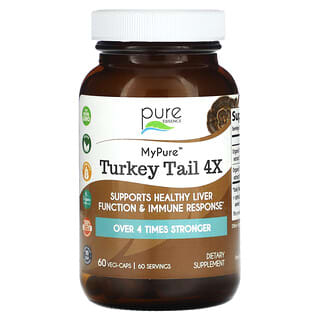 Pure Essence, My Pure，Turkey Tail 4X，60 粒素食胶囊