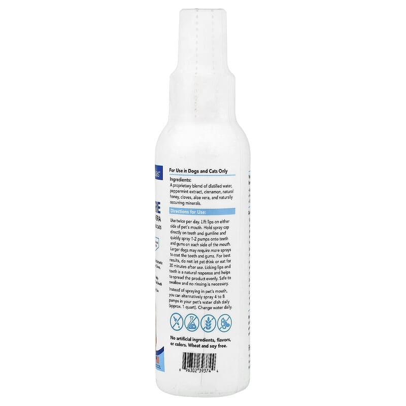 Total Oral Care Spray with Aloe Vera, Mundpflegespray mit Aloe Vera, Hunde  und Katzen, 118 ml (