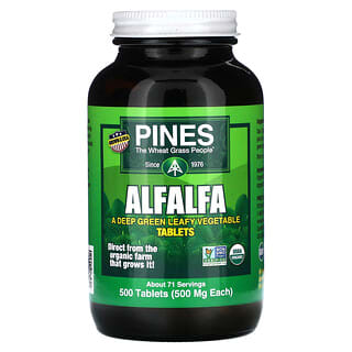 Pines International, Alfafa, 500 mg, 500 comprimidos