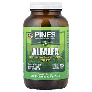 Pines International, Alfalfa, 500 Tablets