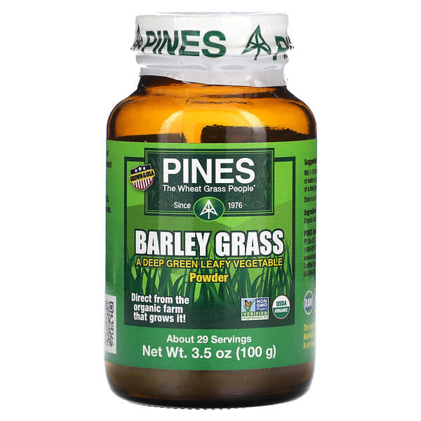 Pines International Barley Grass Powder, 3.5 oz (100 g)