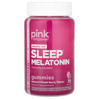 Pink, Gomitas con melatonina para dormir, Bayas mixtas naturales, 70 gomitas