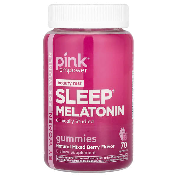 Pink, Beauty Rest Melatonin Sleep，天然混合漿果，70 粒軟糖