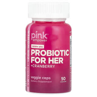 Pink, Probiotiques pour elle + Canneberge, 50 capsules