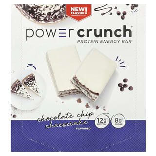 BNRG, Power Crunch Protein Energy Bar, Chocolate Chip Cheesecake, 12 Bars, 1.4 oz (40 g)