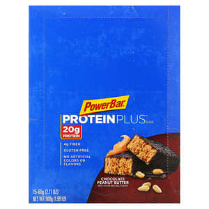PowerBar, Protein Plus Bar, Chocolate Peanut Butter, 15 Bars, 2.11 oz (60 g) Each