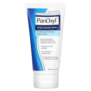 PanOxyl, крем для вмивання для лікування акне, пероксид бензоїлу (4 %), для щоденного використання, 170 г (6 унцій)